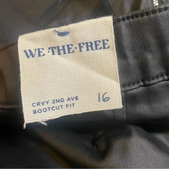 NWT Free People CRVY 2nd Ave One Piece Denim Jumpsuit in Black Vegan Leather - Picture 13 of 17